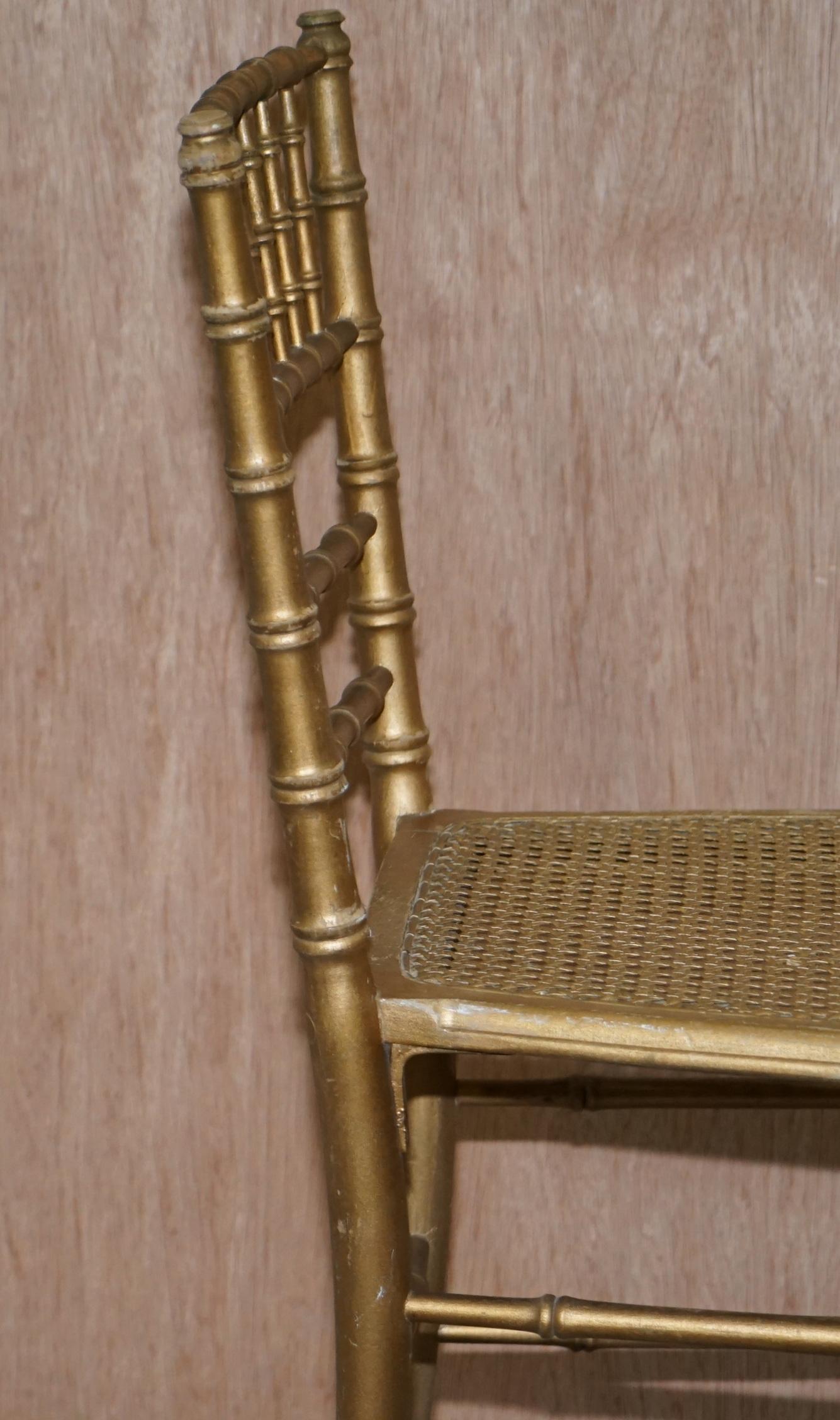 Edwardian Giltwood Famboo Regency Style Berger Stuhl mit neu vergoldetem Rahmen im Angebot 1