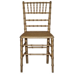 Edwardian Giltwood Famboo Regency Style Berger Stuhl mit neu vergoldetem Rahmen