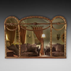 Edwardian Giltwood & Gesso Overmantel Mirror