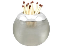 Fiammifero / fermacarte edoardiano in vetro e argento sterling