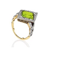 Edwardian Gold and Platinum Peridot Ring