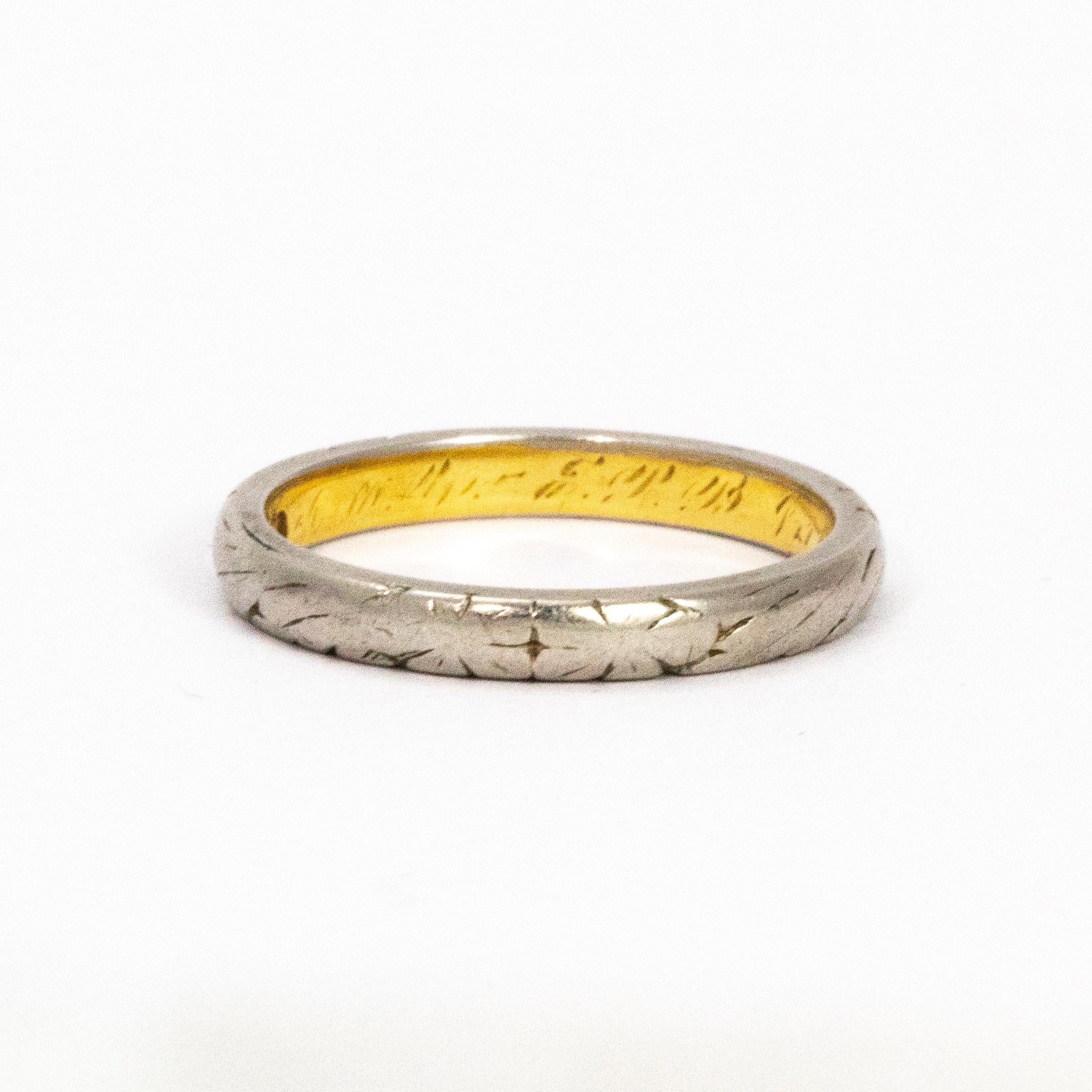 Edwardian Gold and Platinum Ring In Good Condition For Sale In Chipping Campden, GB