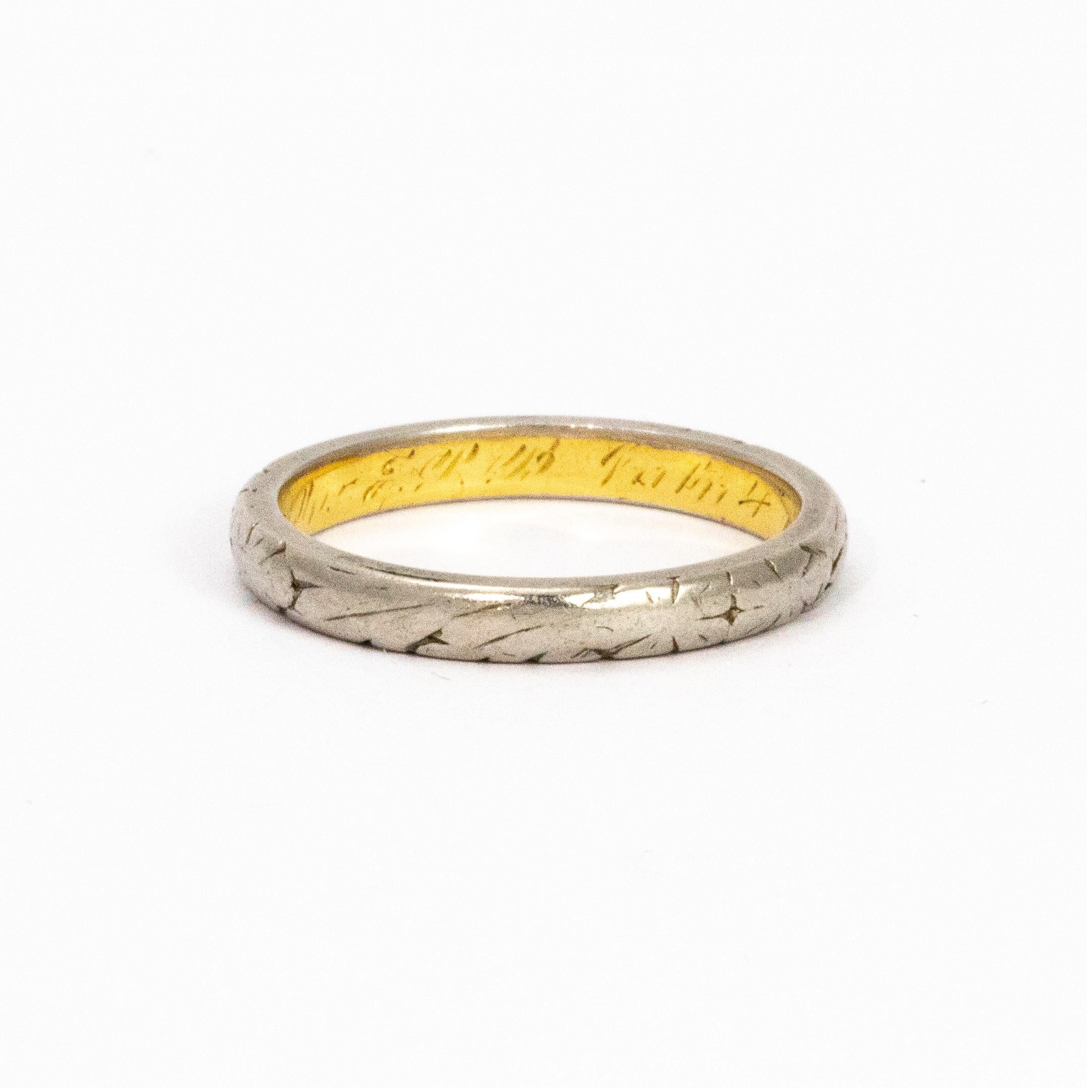 Women's or Men's Edwardian Gold and Platinum Ring For Sale