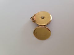 Edwardian Gold Back and Front Photo Diamond Locket Pendant