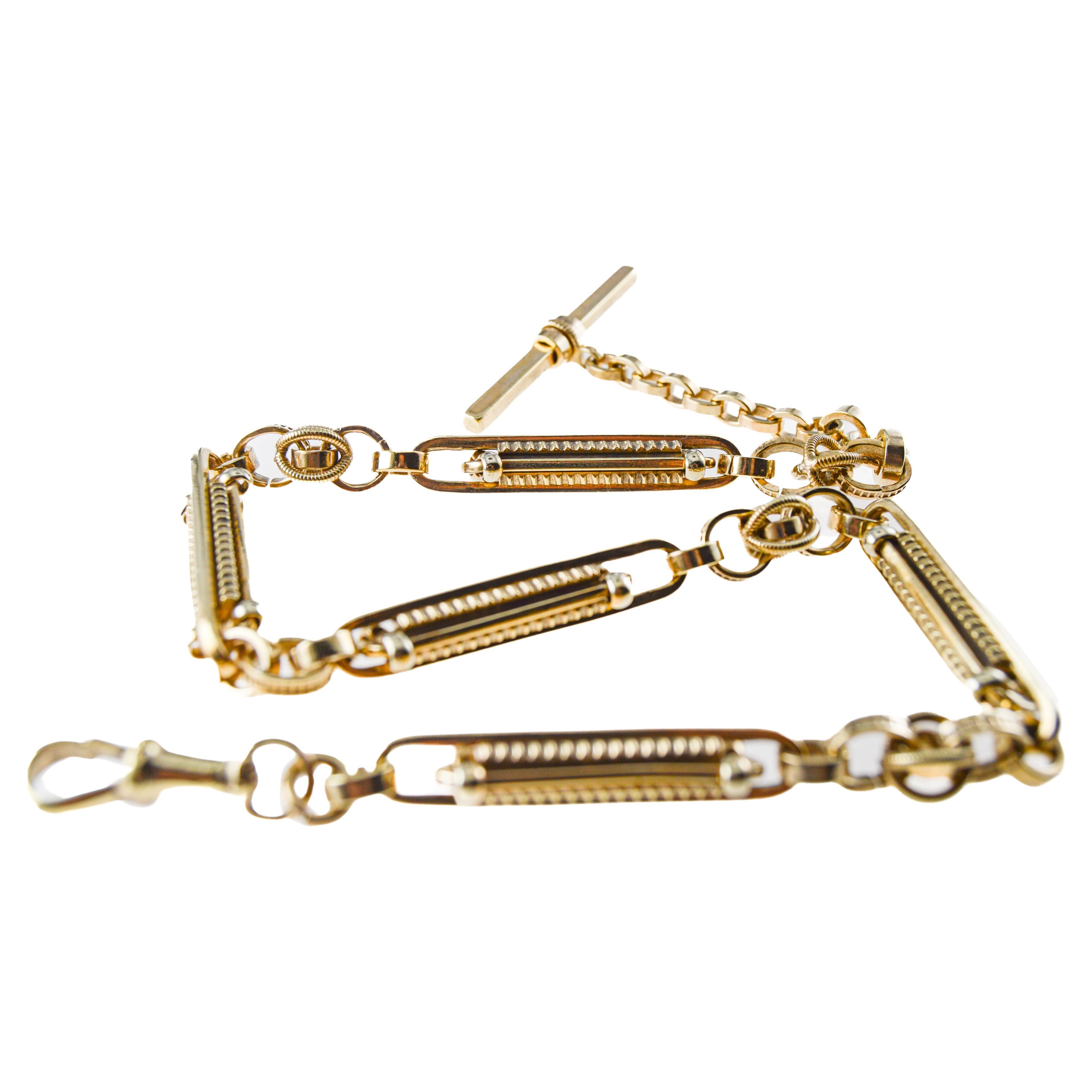 Women's or Men's Edwardian Gold-Filled Necklace, Pocket Watch Chain, or Bracelet  For Sale