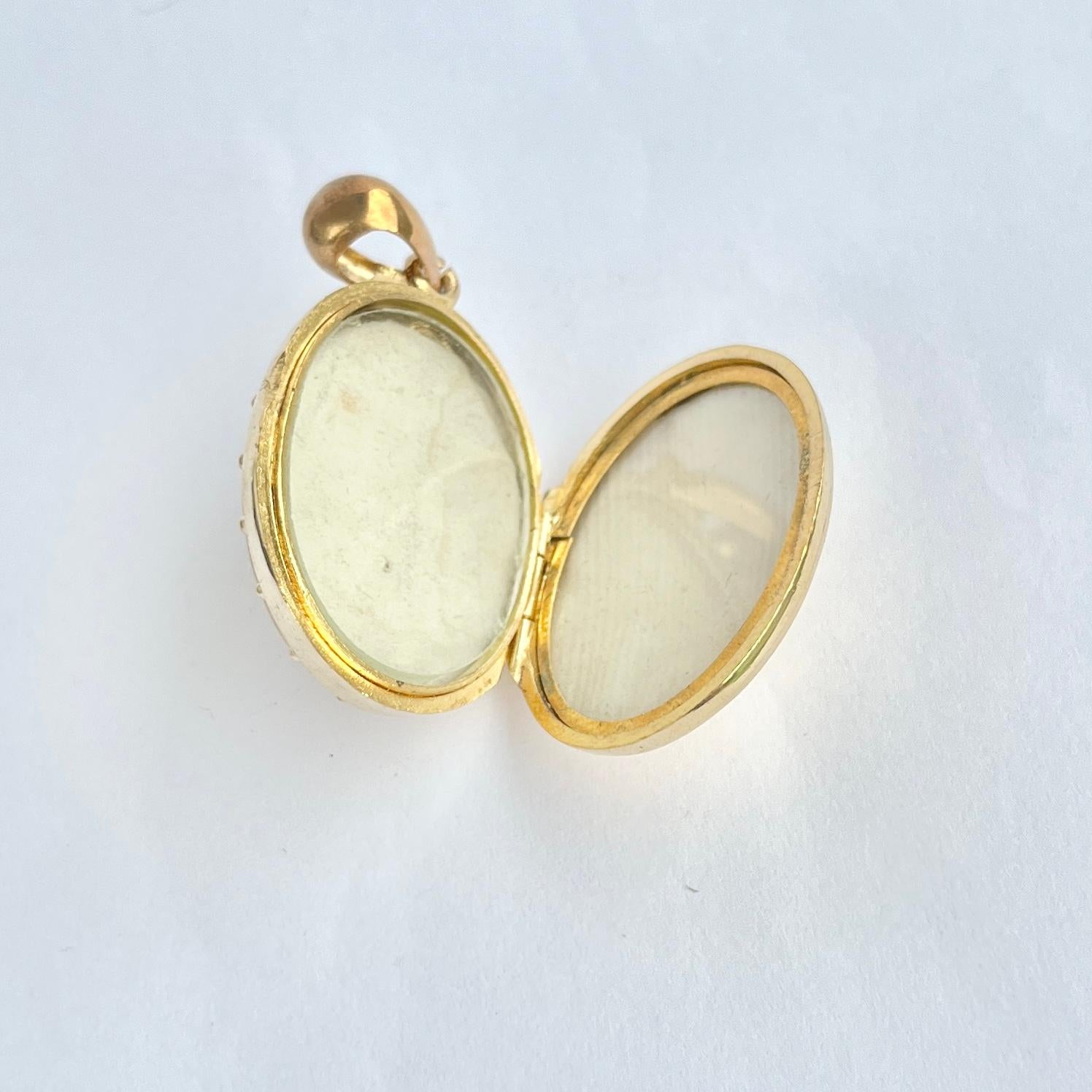 Edwardian Gold vergoldet Medaillon im Zustand „Gut“ in Chipping Campden, GB