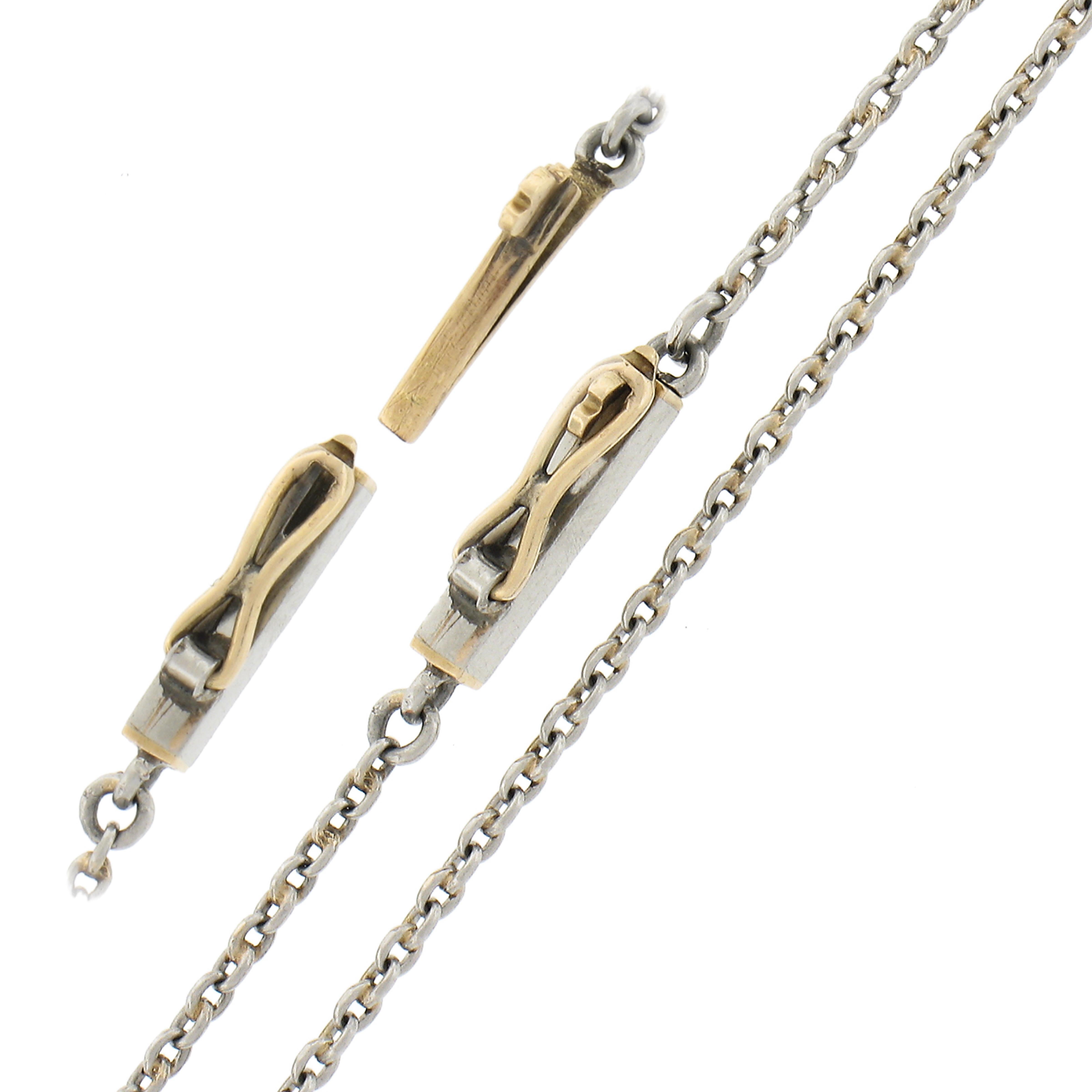 Collier pendentif édouardien en or et platine avec diamants et perles anciennes de 2 carats en vente 1