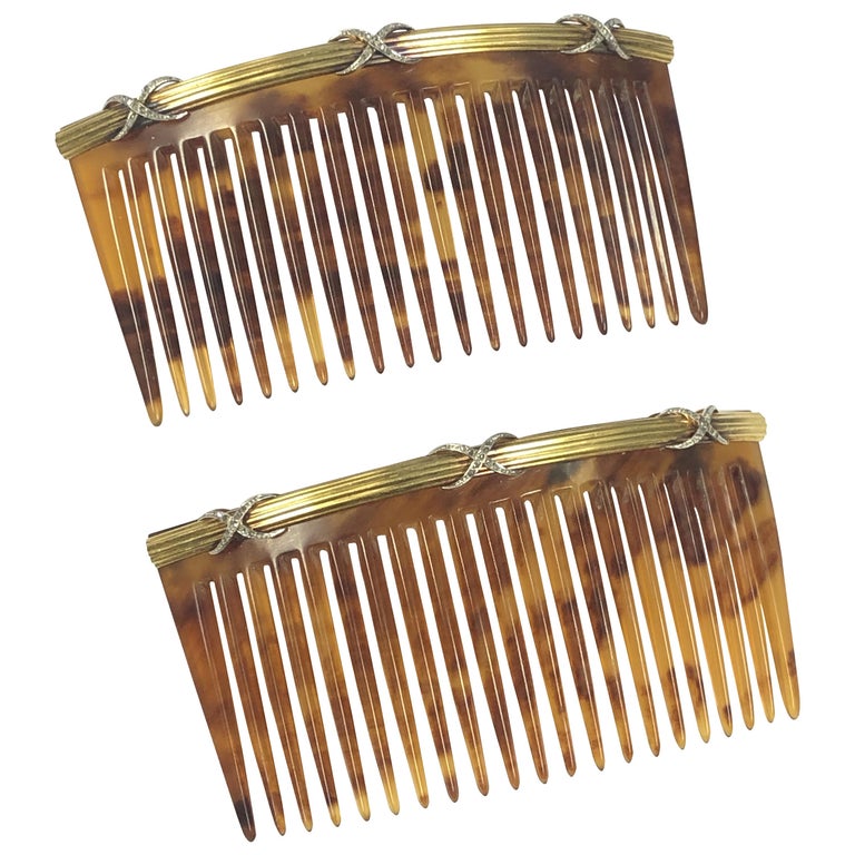 Semi precious comb Thicker Comb with Semi Precious elements comb Ocean Jasper and Purple Quartzite SS plated French Hair Comb