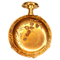 Edwardian Gold Pocket Watch With Diamond