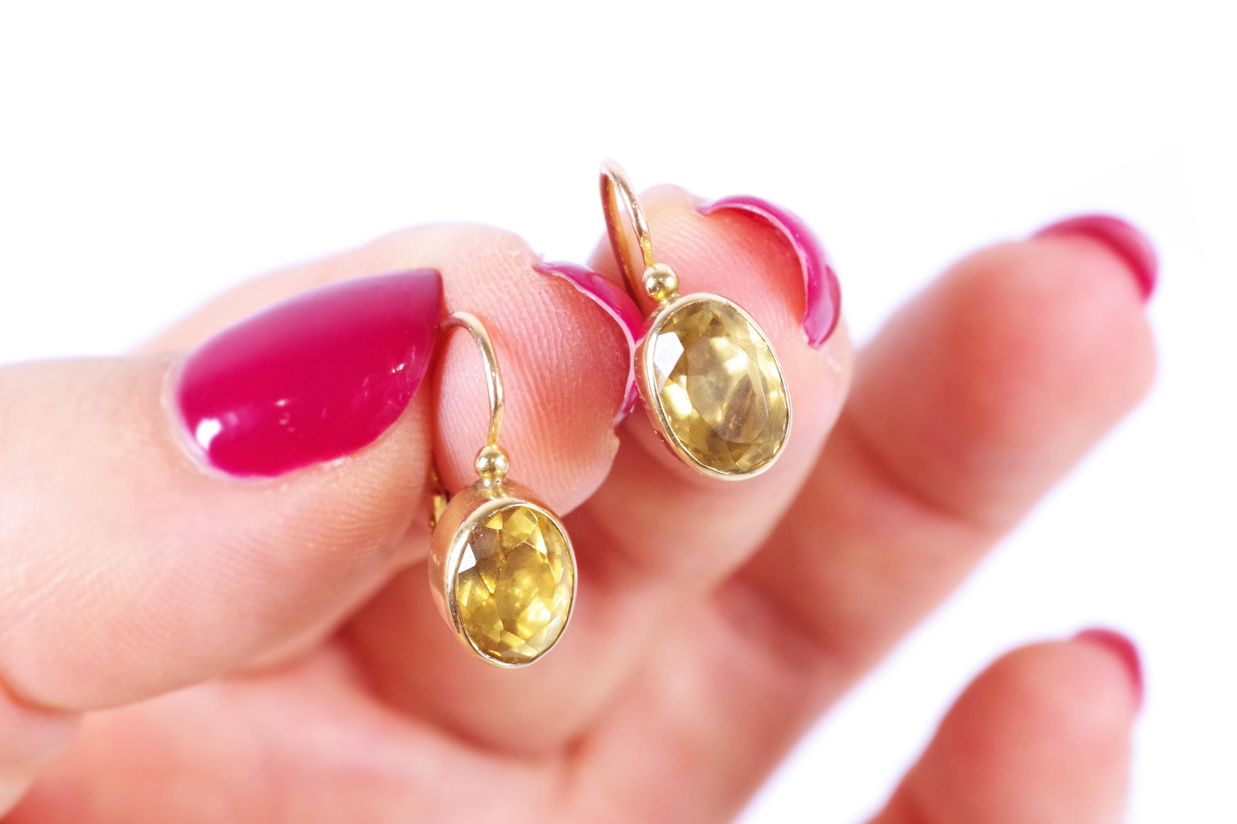 Art Deco Edwardian gold sleeper earrings