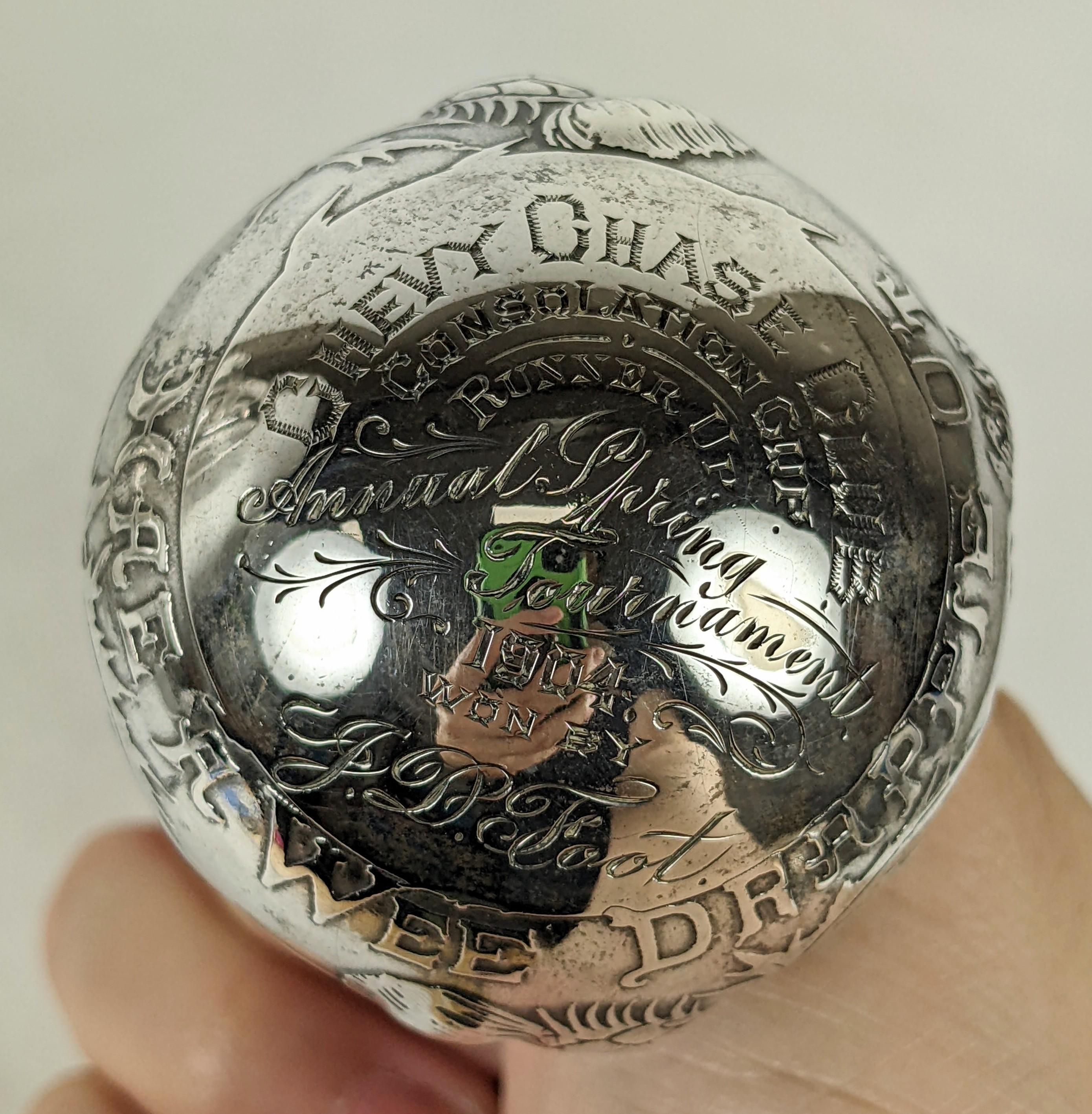 Carafe édouardienne de Gorham en argent sterling et cristal, chardon écossais en vente 5
