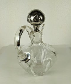 Edwardian Gorham Sterling and Crystal Decanter, Scottish Thistle