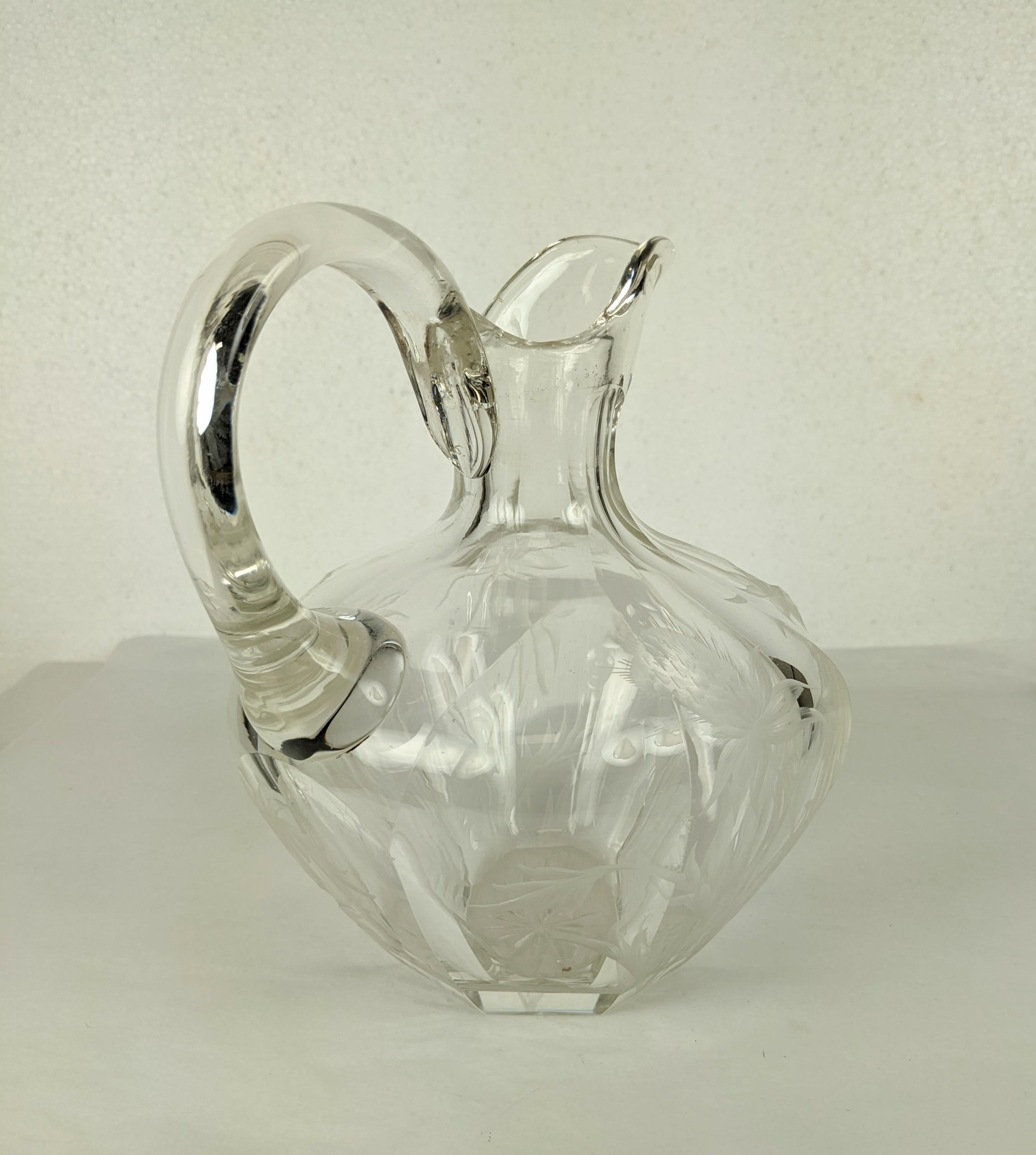 Sterling Silver Edwardian Gorham Sterling and Crystal Decanter, Scottish Thistle For Sale