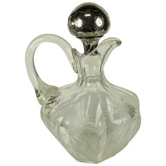 Edwardian Gorham Sterling and Crystal Decanter, Scottish Thistle