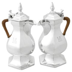 Edwardian Gothic Style Sterling Silver Café Au Lait Set