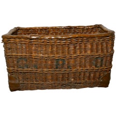 Antique Edwardian G.P.O. Wicker Post or Mail Basket