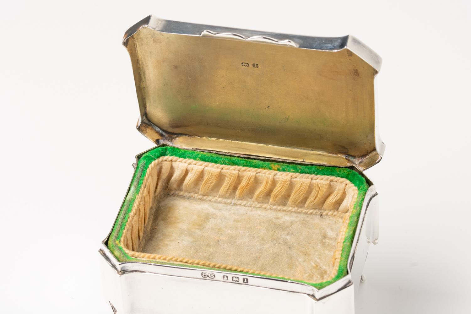 Edwardian Green Guilloche Enamel Box by Elkington and Co 3