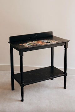 Edwardian Hall Table used as a Palette by the Painter John Bratby (1929 - 1992)