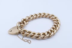 Edwardian Hallmarked 15 Carat Rosy Gold Curb Link Bracelet