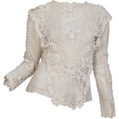 Edwardian Hand made Irish Crochet Lace & Net Blouse