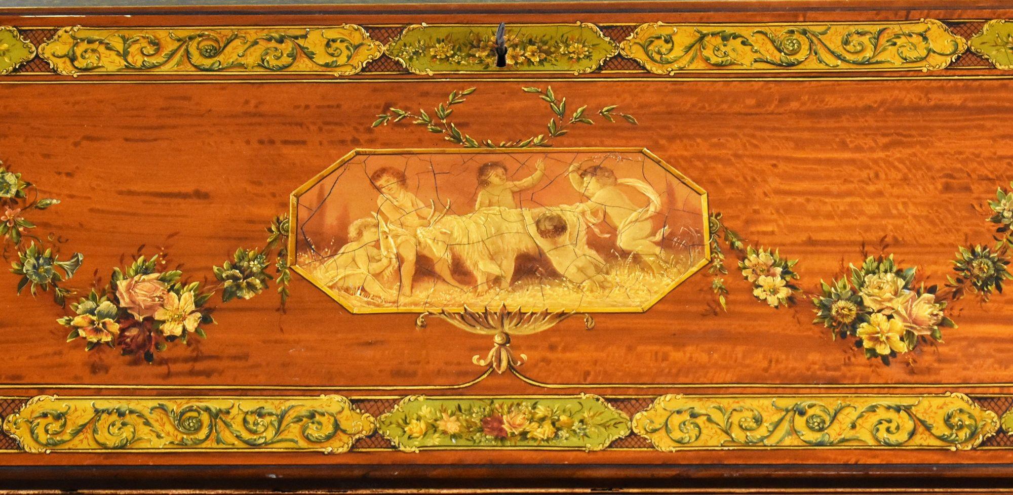 Edwardianisches handbemaltes Büro aus Seidenholz im Angebot 5