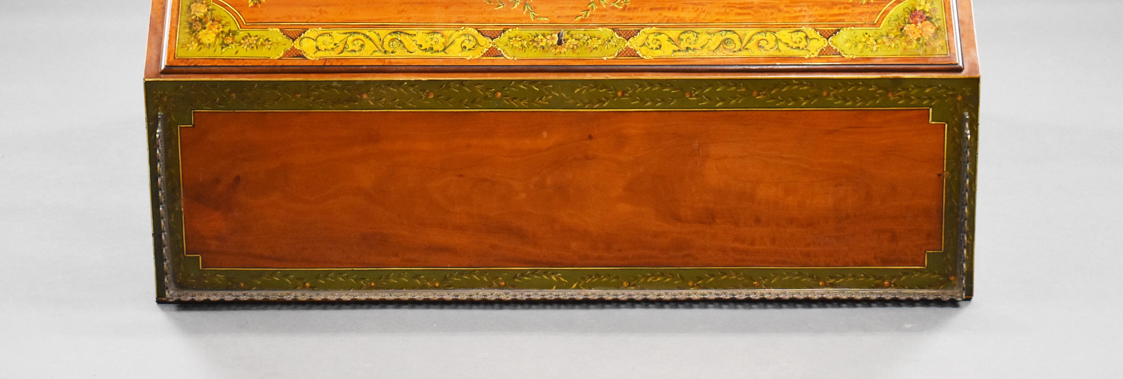 Edwardianisches handbemaltes Büro aus Seidenholz im Angebot 14