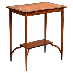 Antique Edwardian Hand Painted Satinwood Occasional Table