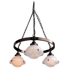 Edwardian Holophane Chandelier