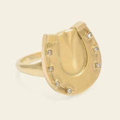 Edwardian Horseshoe Ring with Rose Cut Diamonds