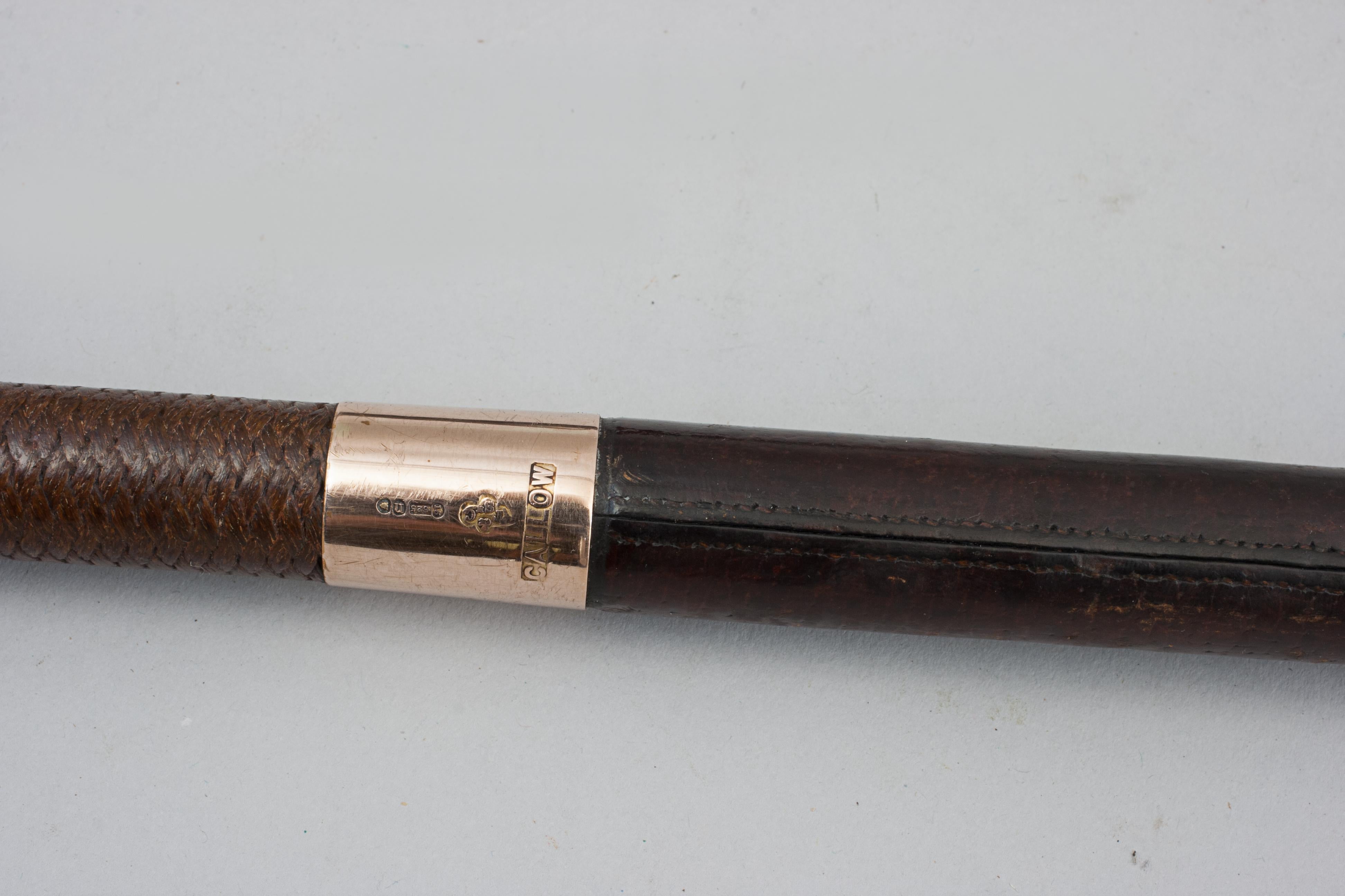 Edwardian Hunting Whip With Gold Mounts For Sale 4
