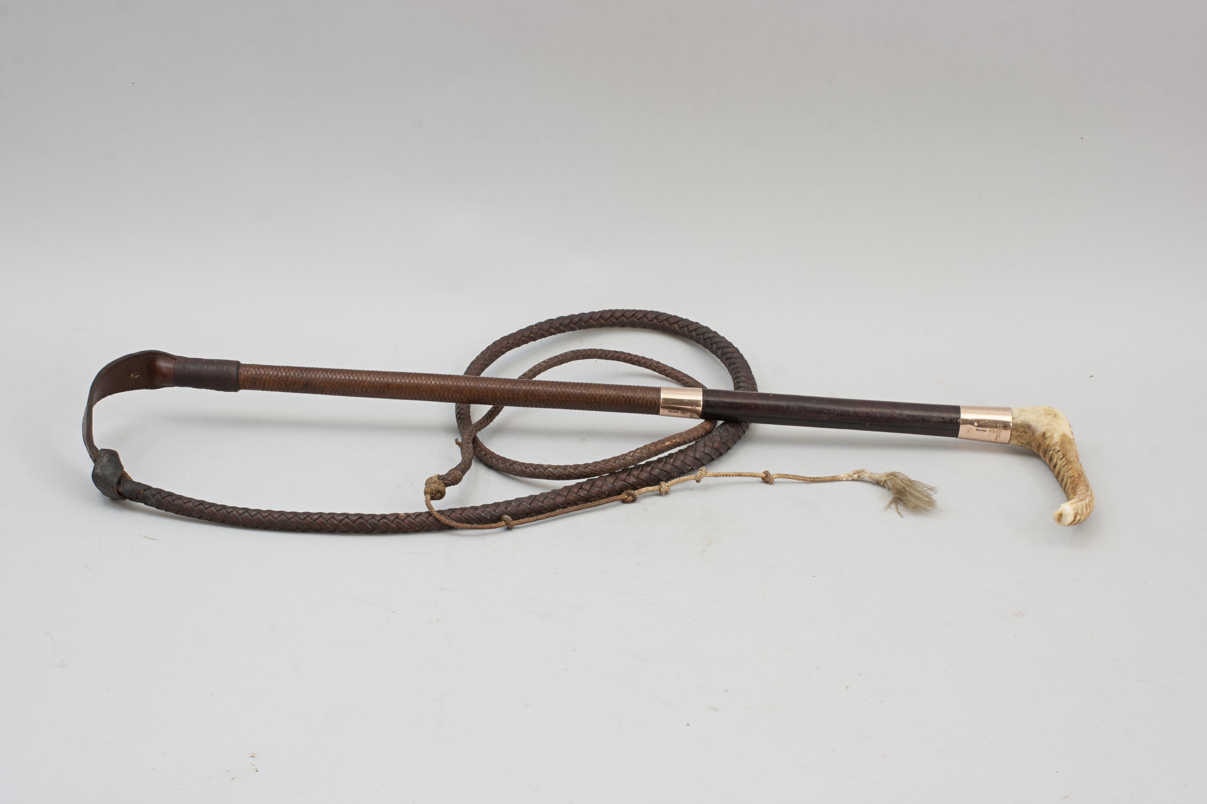 Edwardian Hunting Whip With Gold Mounts For Sale 7