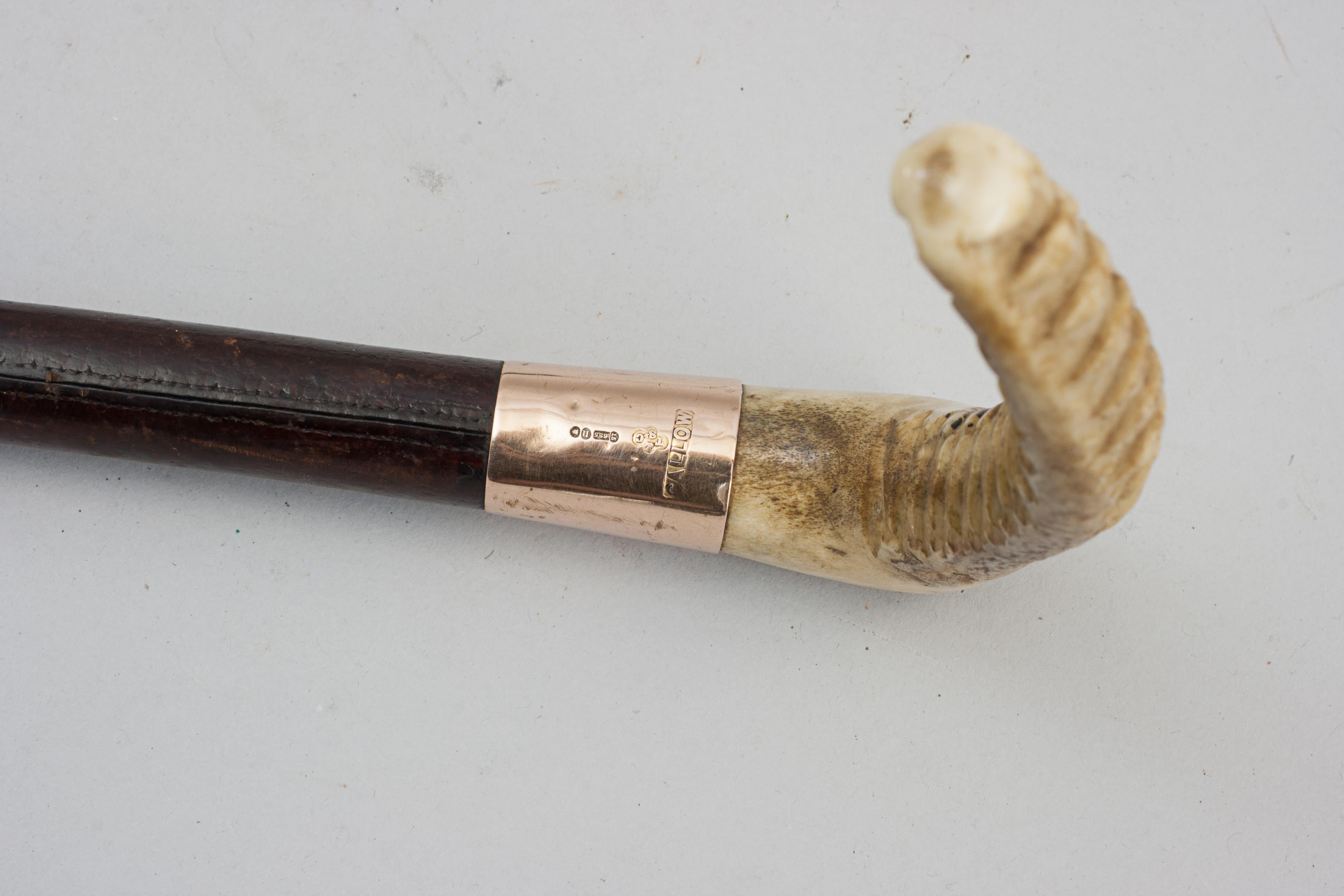 Edwardian Hunting Whip With Gold Mounts For Sale 3