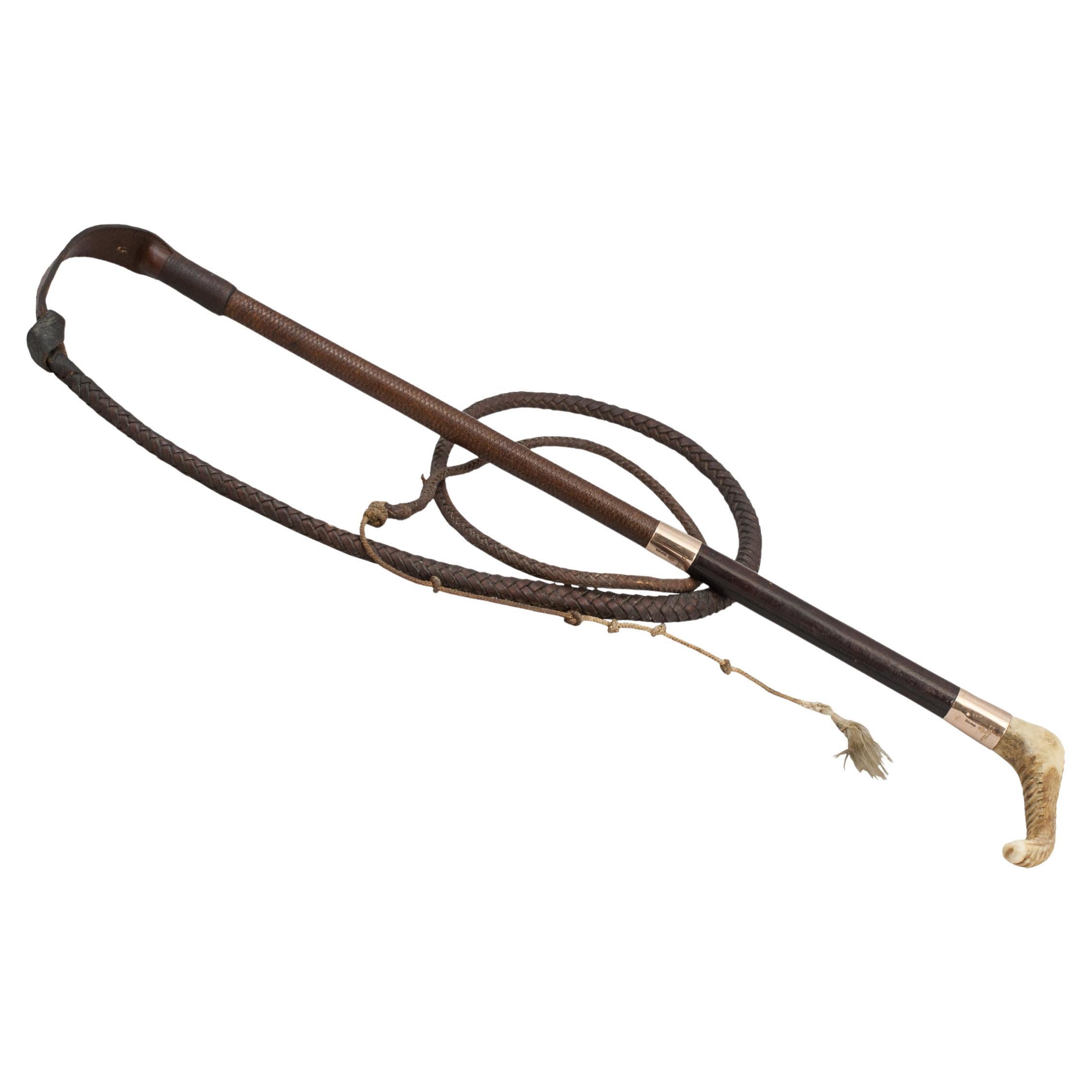 Edwardian Hunting Whip With Gold Mounts