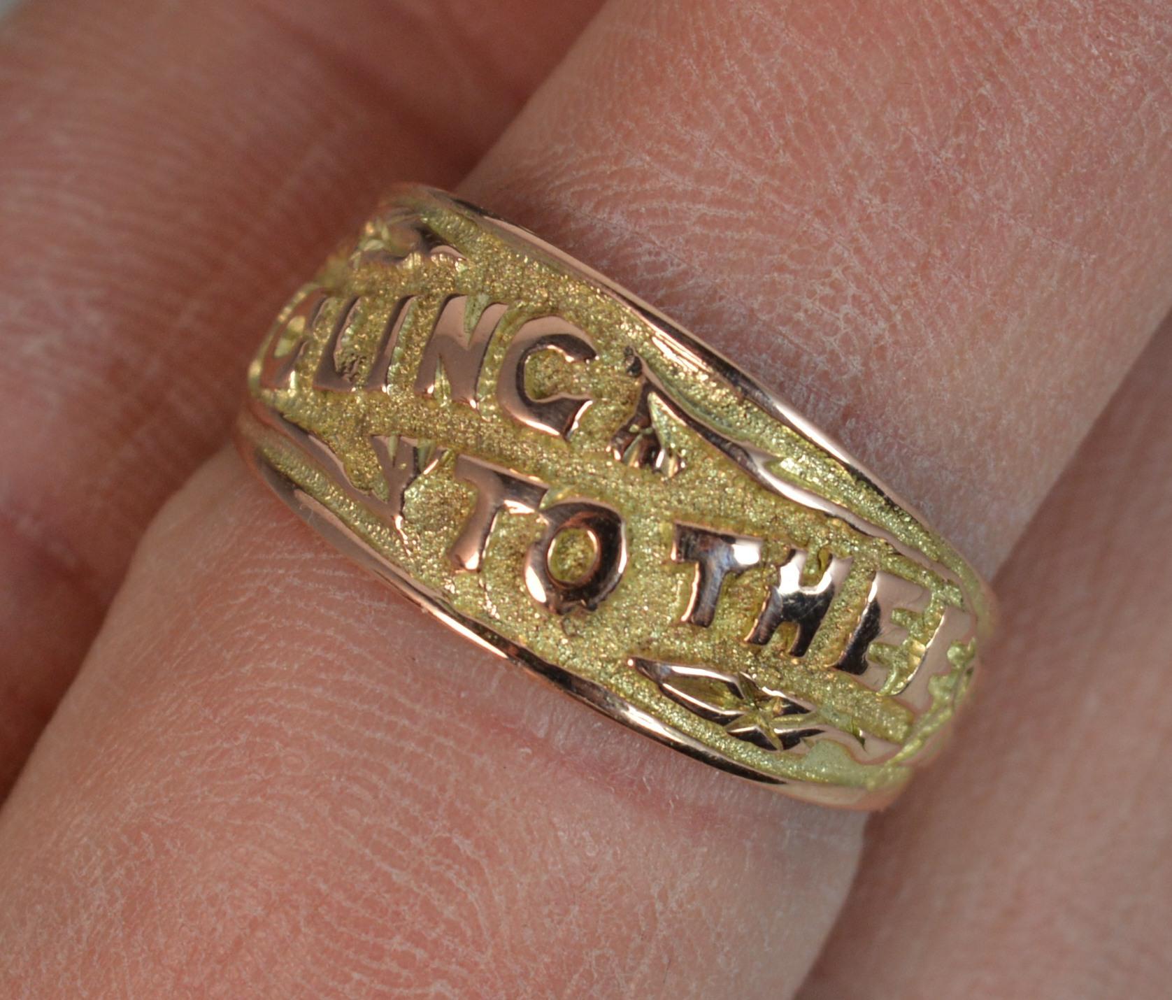 Edwardian I Cling To Thee 9 Carat Rose Gold Band Ring 1