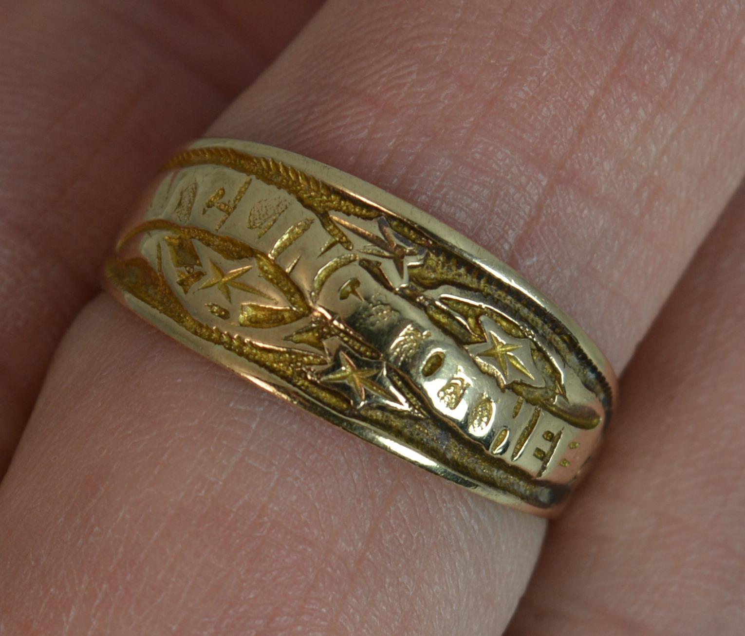 Edwardian 'I Cling To Thee' 9 Carat Rose Gold Band Ring 2