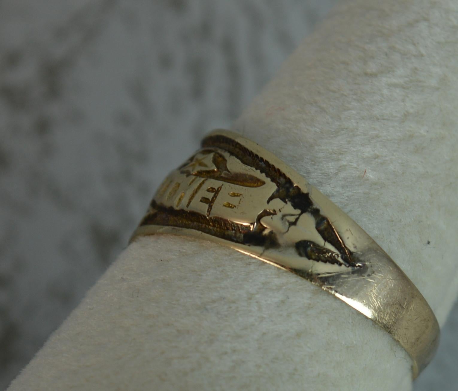 Edwardian 'I Cling To Thee' 9 Carat Rose Gold Band Ring 3