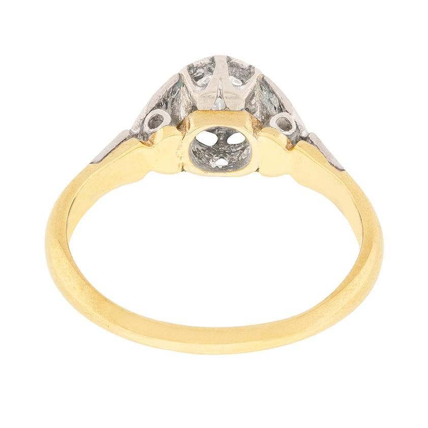Edwardian Illusion Set Diamond Solitaire Ring, circa 1910 In Good Condition For Sale In London, GB
