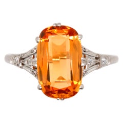 Antique Edwardian Imperial Topaz and Diamond Ring, circa 1910s