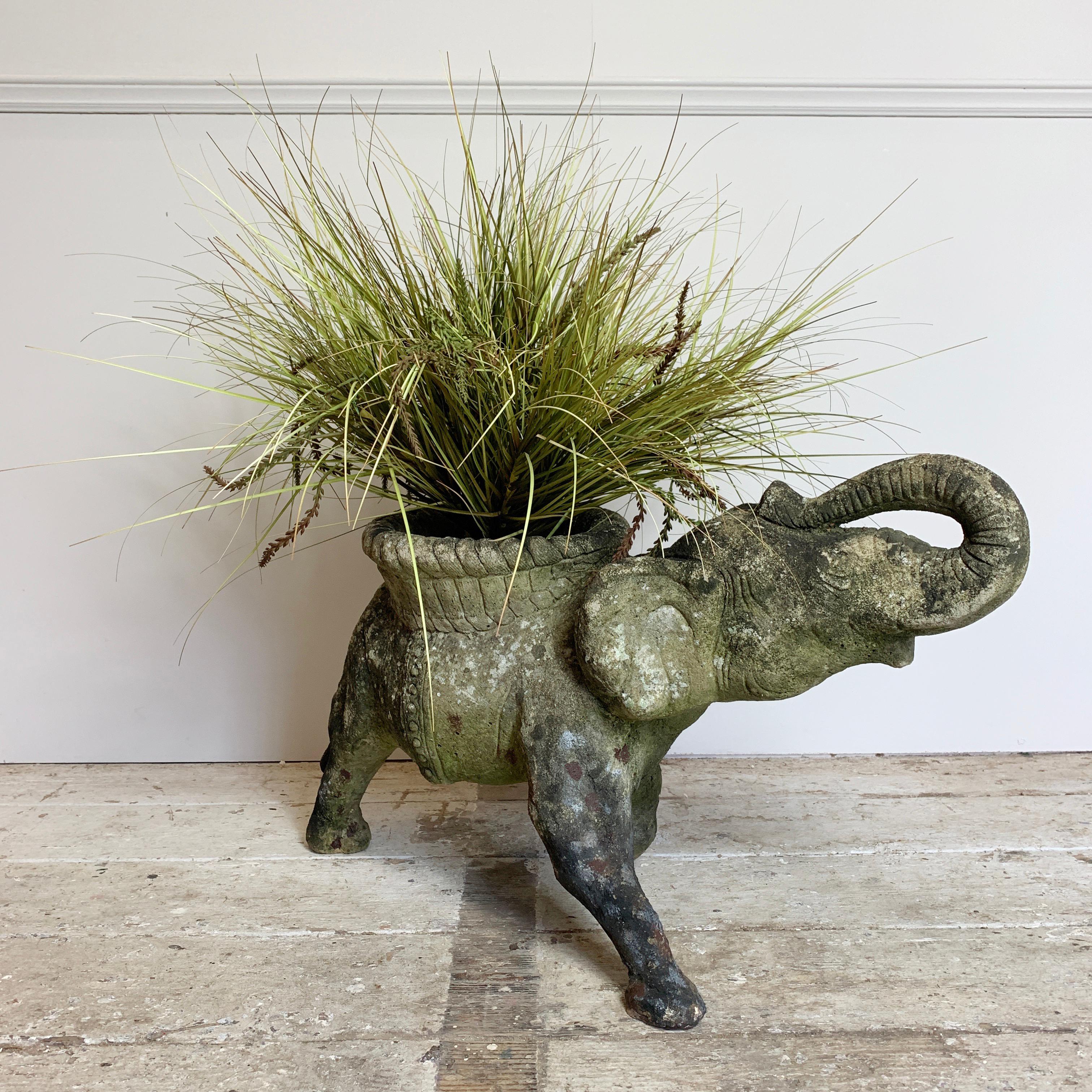 vintage elephant planter