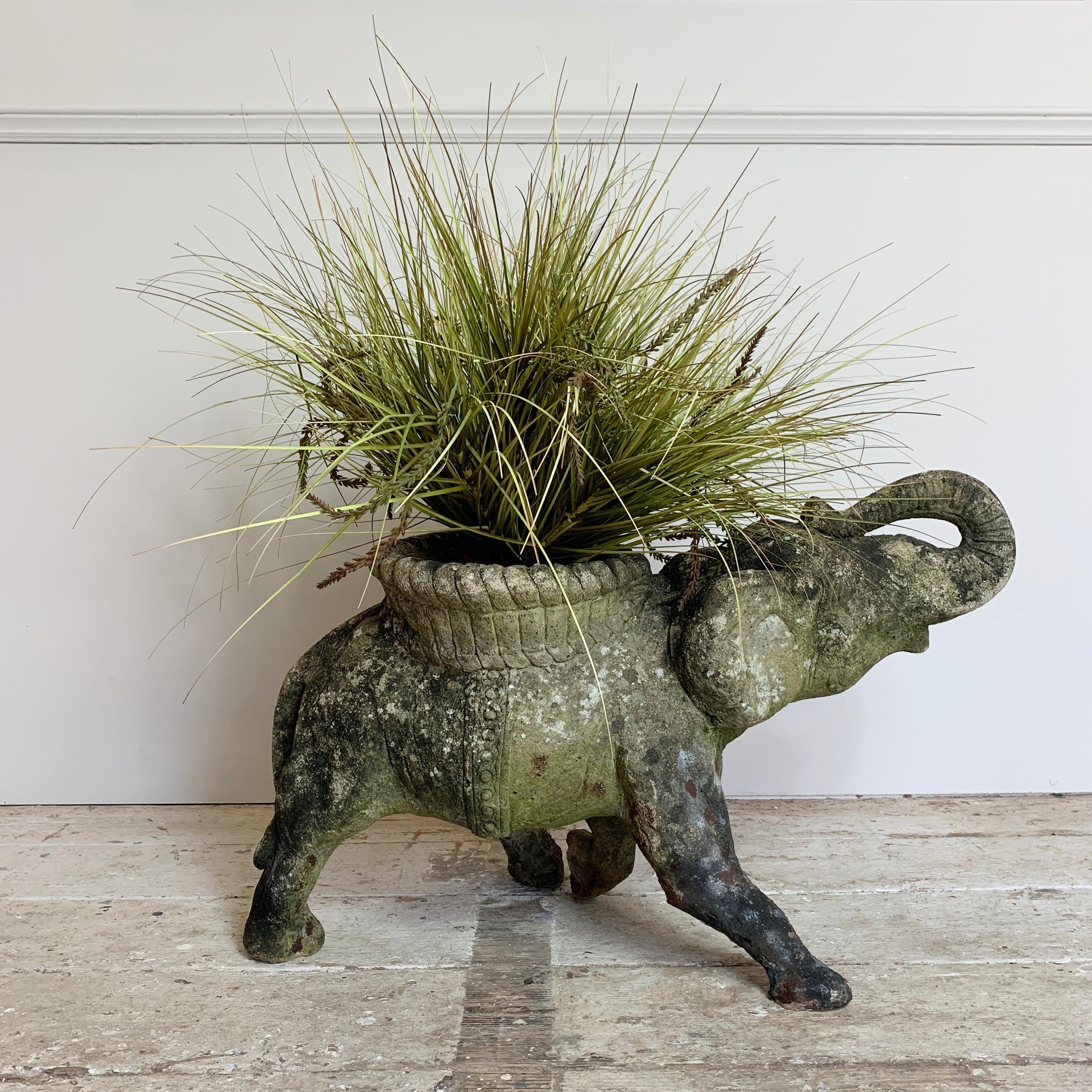 Edwardian Indian Elephant Garden Planter, circa 1910 In Good Condition In Hastings, GB