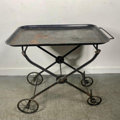 Edwardian Industrial Hotel Tea Cart, Beverage Cart, Serving Cart, Circa 1890's