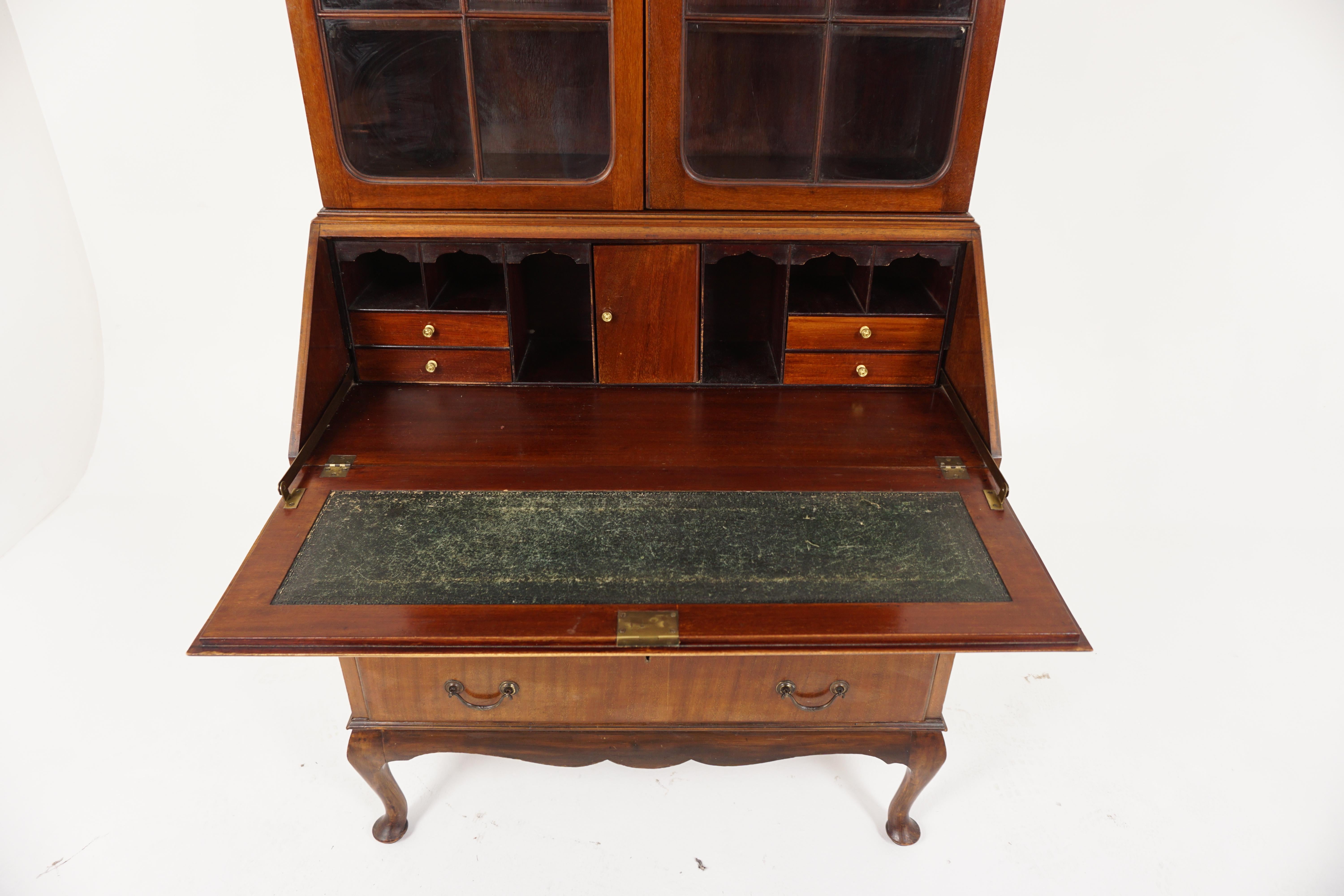 Edwardian Inlaid Bureau Bookcase, Secretaire, Scotland 1910, B2940 In Good Condition In Vancouver, BC