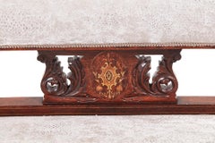 Antique Edwardian Inlaid Carved Rosewood Settee/Sofa