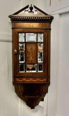 Edwardian Inlaid Corner Cupboard a Very Attractive Corner Cupboard