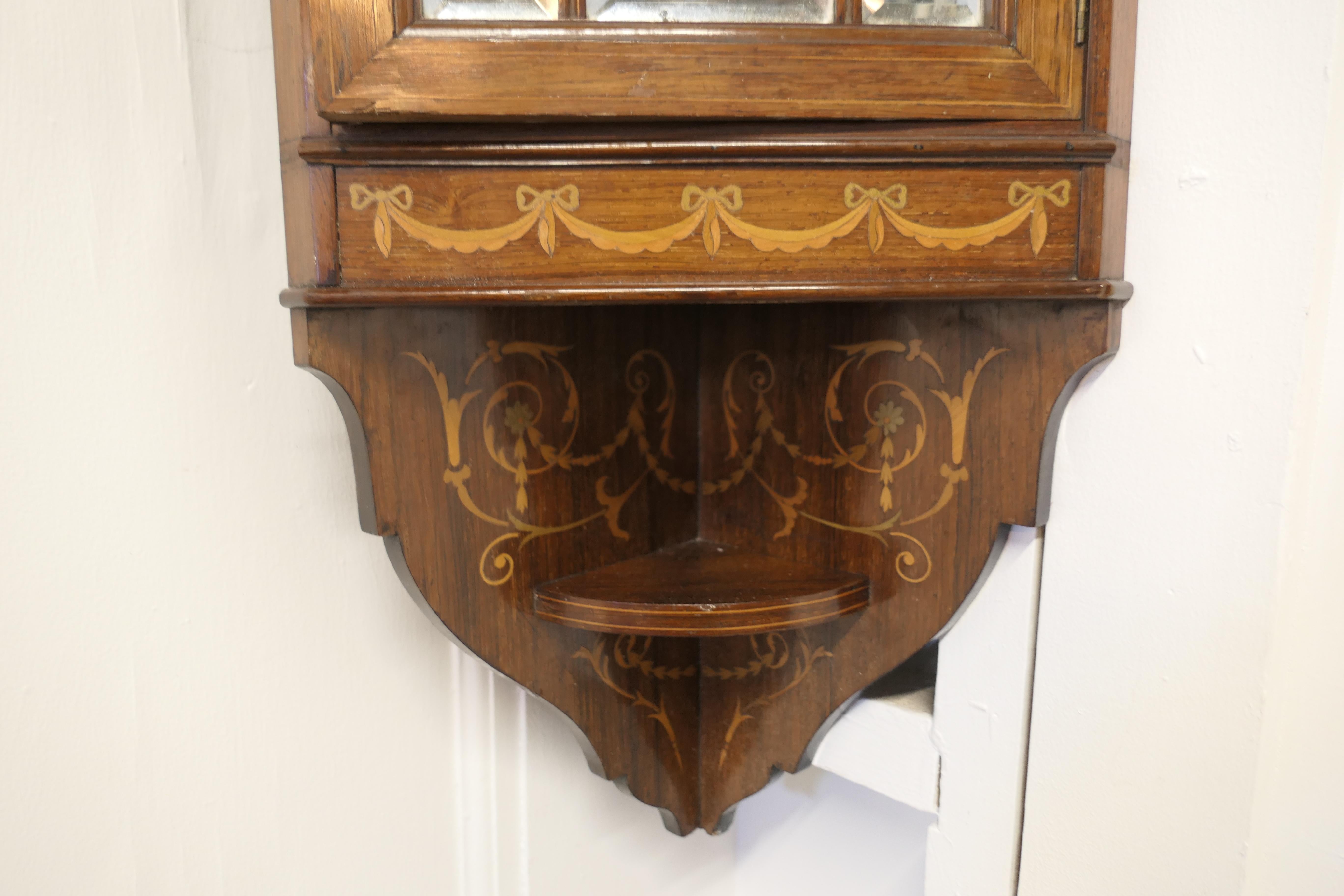 Early 20th Century Edwardian Inlaid Corner Cupboard a Very Attractive Corner Cupboard For Sale