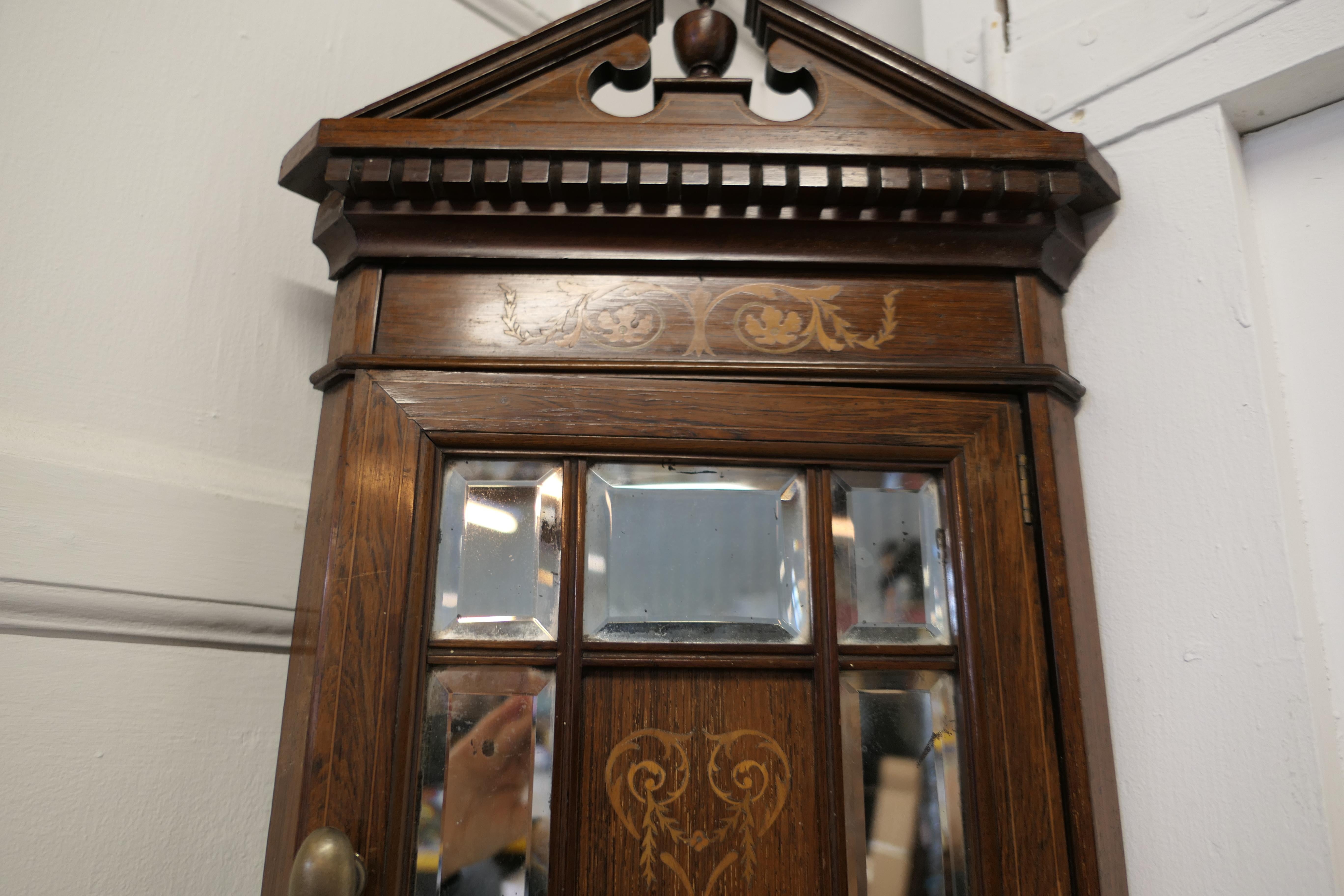 Mahogany Edwardian Inlaid Corner Cupboard a Very Attractive Corner Cupboard For Sale