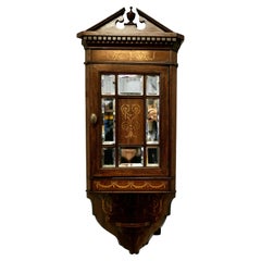 Antique Edwardian Inlaid Corner Cupboard a Very Attractive Corner Cupboard