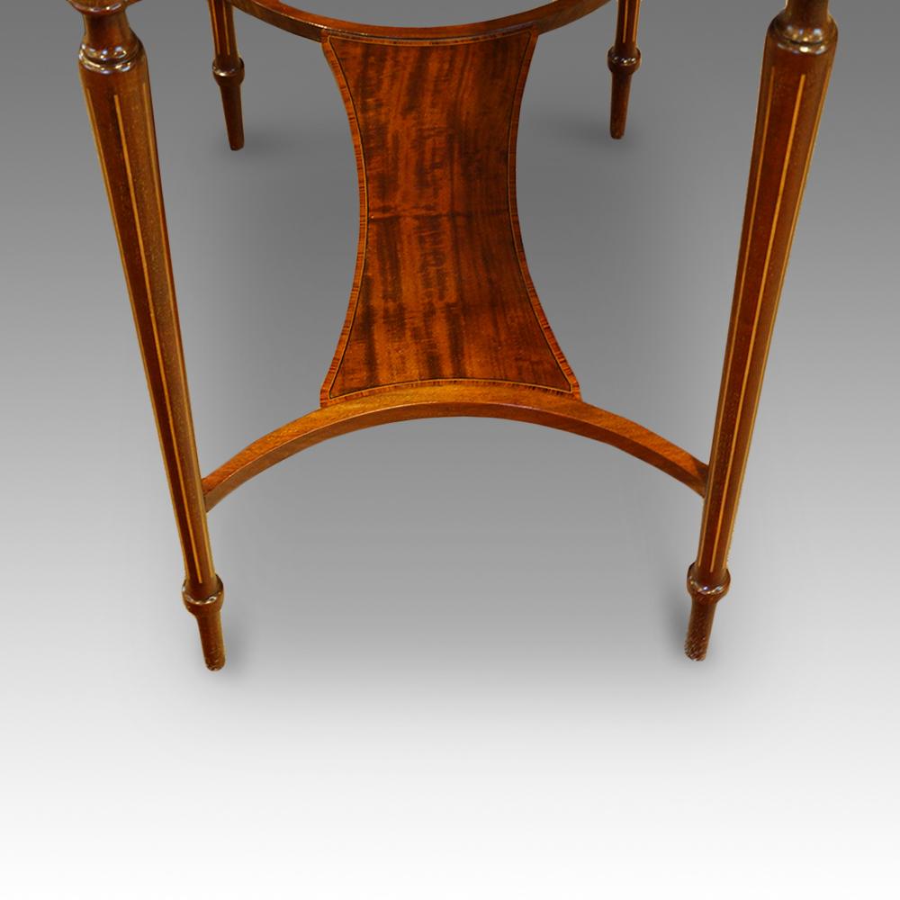 Early 20th Century English Edwardian Inlaid mahogany bijouterie curio table, Circa 1910