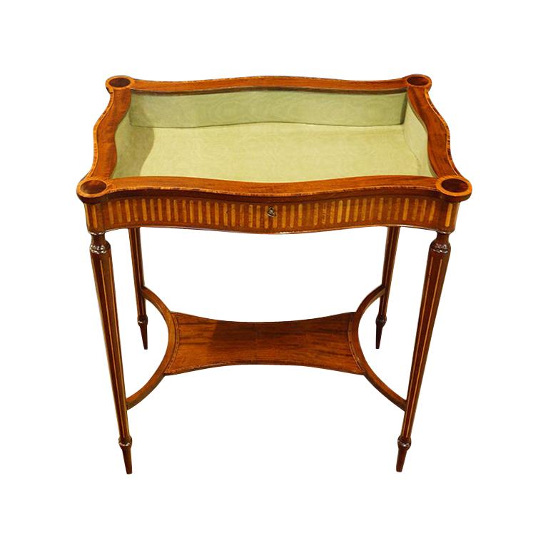 English Edwardian Inlaid mahogany bijouterie curio table, Circa 1910