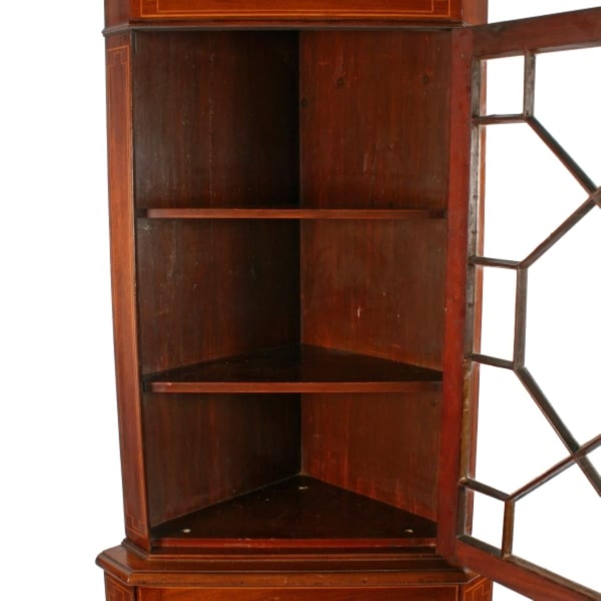 Edwardian Inlaid Double Corner Cabinet, Early 20th Century For Sale 1
